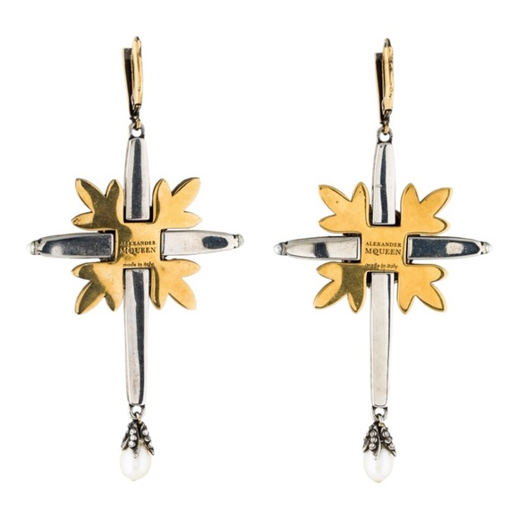 Alexander McQueen Earrings  Gold and Silver - Picture 2 of 8
